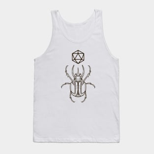 Natural 20 D20 Dice Scarab Beetle Dungeons Crawler and Dragons Slayer Tabletop RPG Addict Tank Top